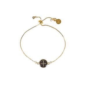 MY SAINT MY HERO Jubilee Benedictine Bracelet in Black & Gold